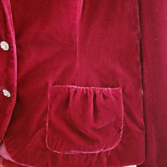 LIZ CLAIBORNE Women's Suede Suite Jacket Burgundy - Picture 9 of 12